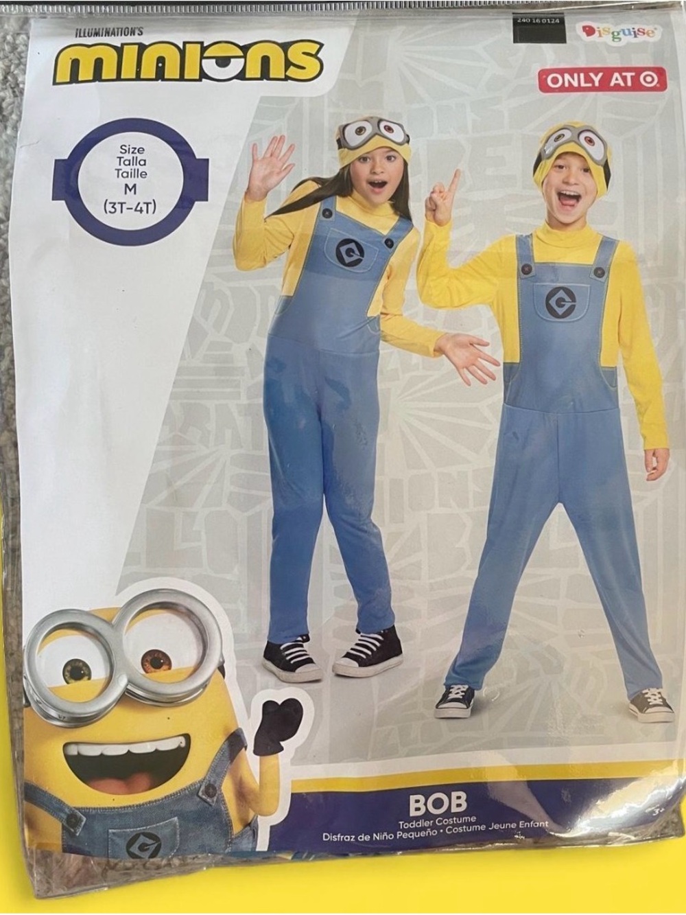 Illumination Minions Bob 3T - 4T Costume - Yellow & Blue